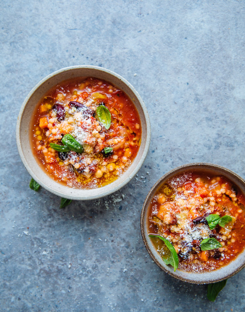 Minestrone met parelcouscous